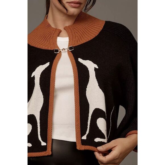 Maeve Cape Cardigan Sweater Greyhound Anthropologie Whippet Equestrian Dog XXSP - Picture 8 of 9